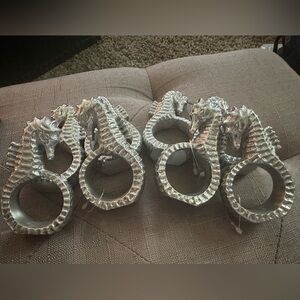 Pottery Barn Seahorse napkin rings. 8 count. Great if you live by the water.